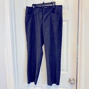 J. Jill Gray Stripe Ankle Pants suze 8 NWT charcoal gray w/stretch
